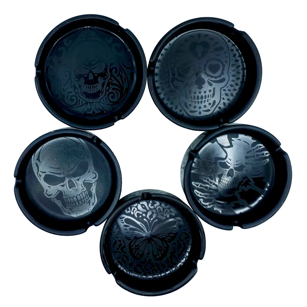 Round Ceramic Black Ashtray